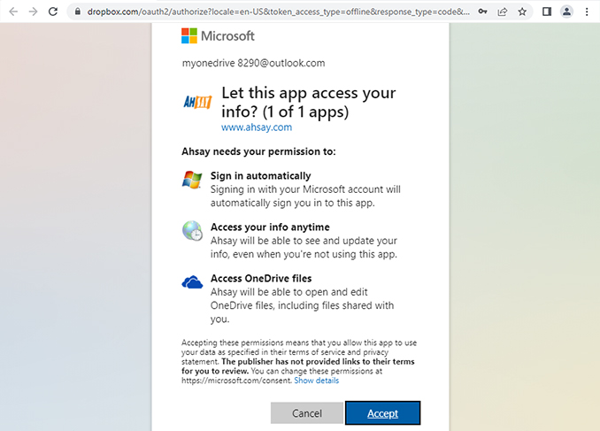 How to create a OneDrive cloud file backup