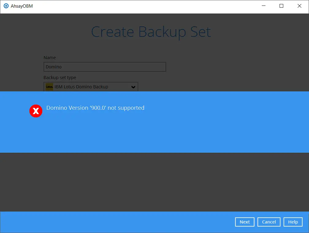 dominio-version-900-0-not-supported-when-create-backupset-01.png