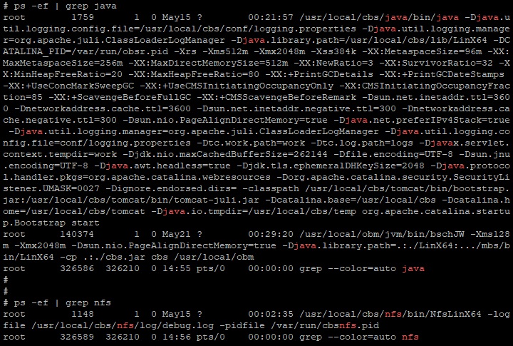 AhsayCBS and NFS service check