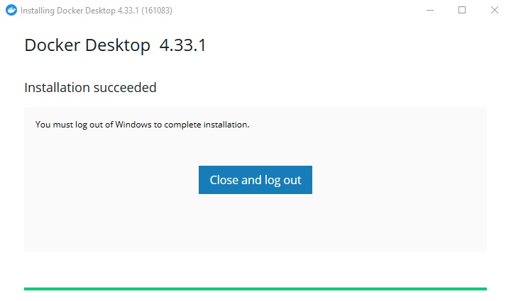 Docker Desktop Installation Complete