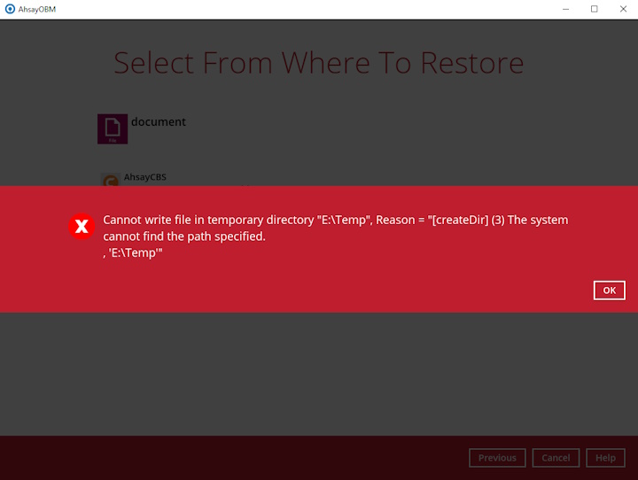 Cannot write file in temporary directory