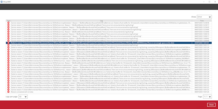 There is not enough space on the disk