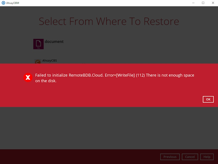 There is not enough space on the disk