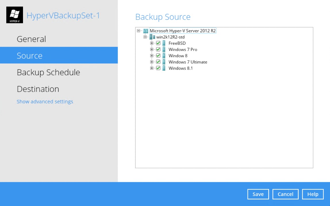 Hyper-V Backup Set