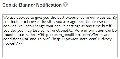 Cookie Banner Notification