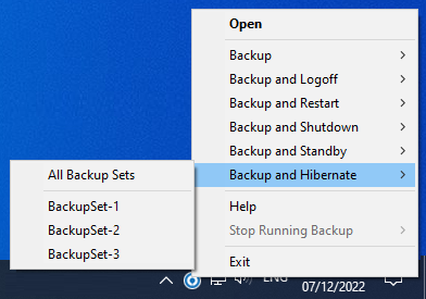 Backup and Hibernate