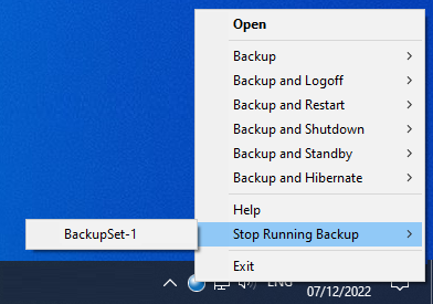 Stop Running Backup