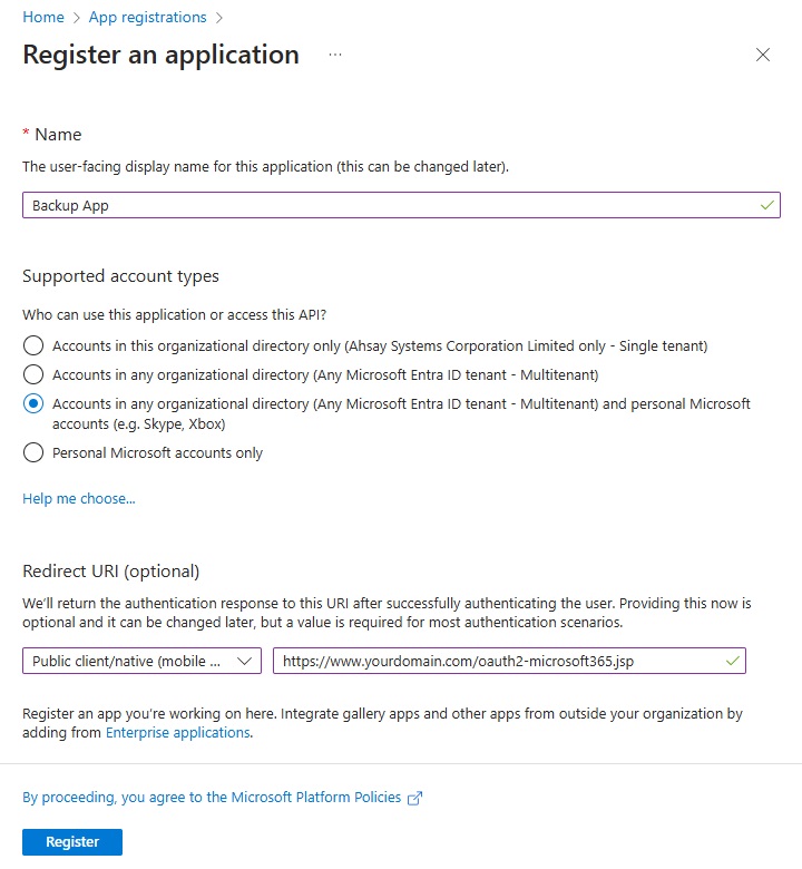 Register Application