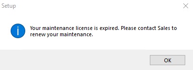 Expired Maintenance License