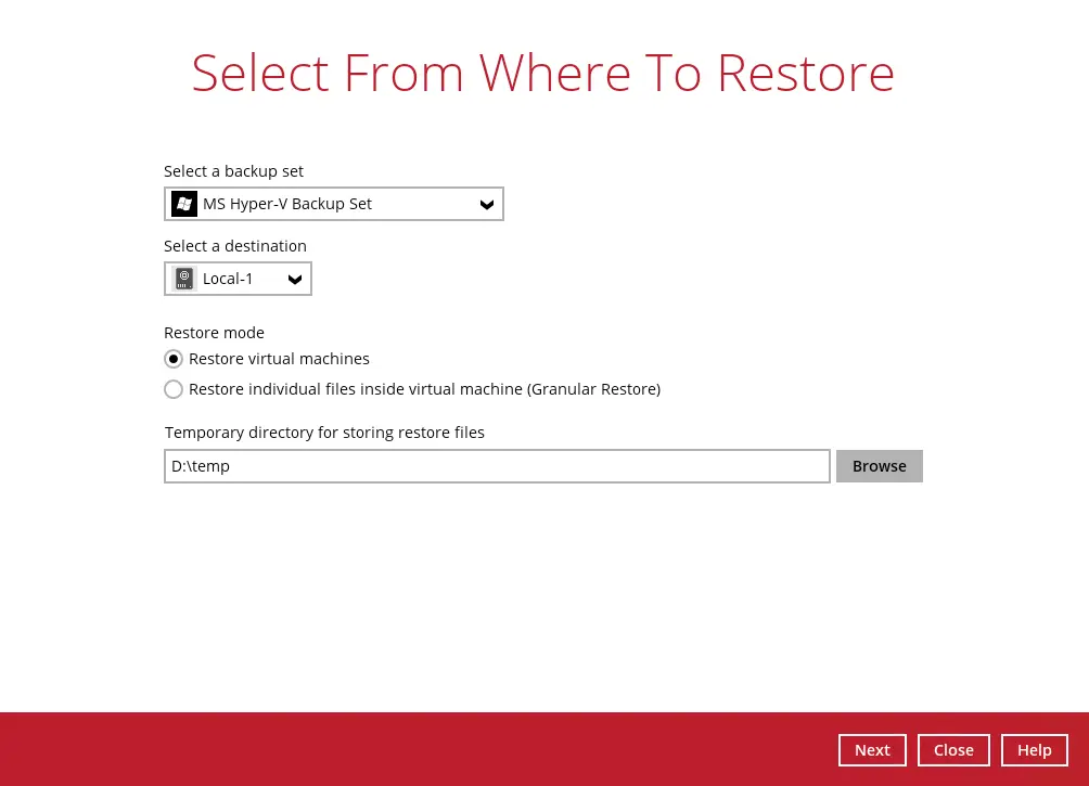 Restore Options