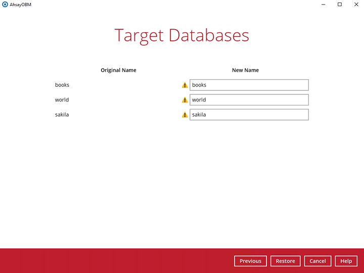 Target Databases