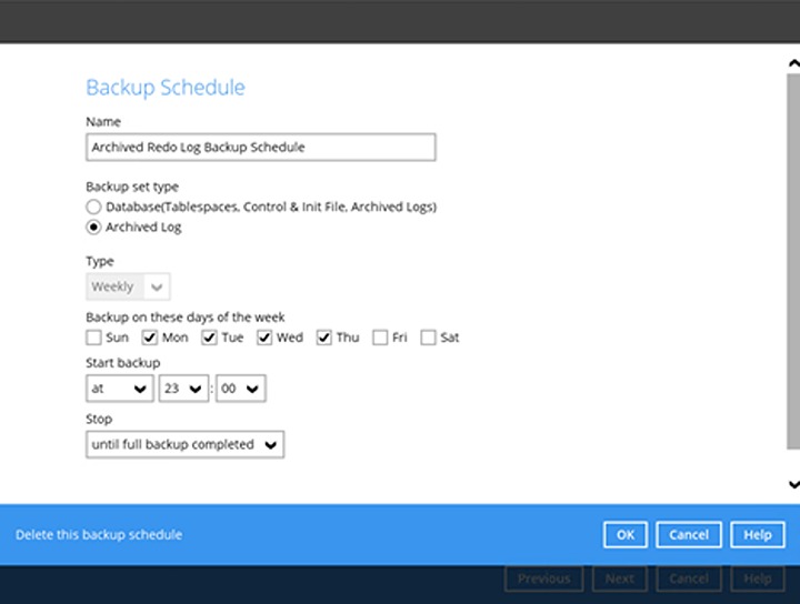 Archived Redo Log Backup Schedule