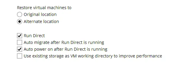 Restore to Alternate Location