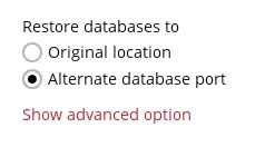 Alternate database port