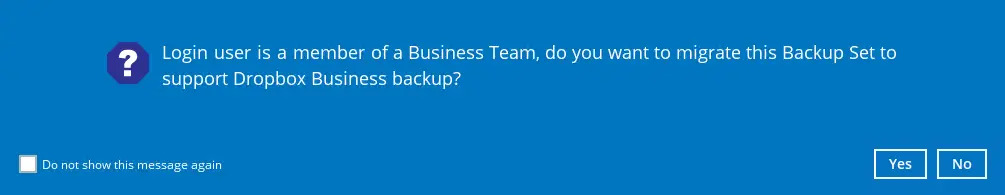 Confirmation message