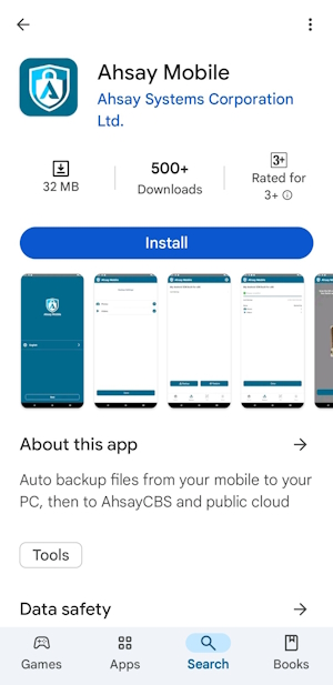 Install Ahsay Mobile App