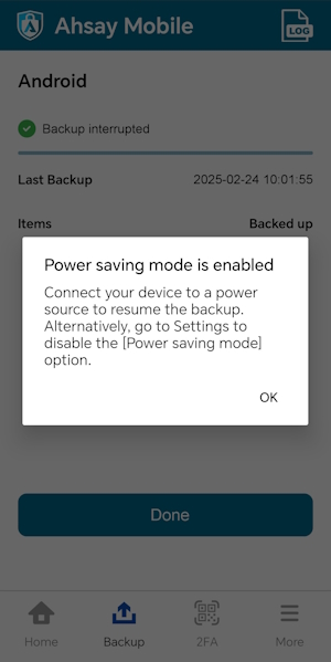 Power saving mode