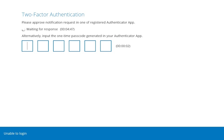 Log in with 2FA and passcode/biometrics