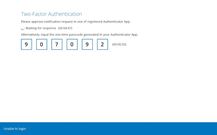 Log in with 2FA and passcode/biometrics