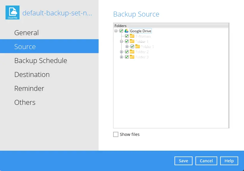 Cloud File Backup Set