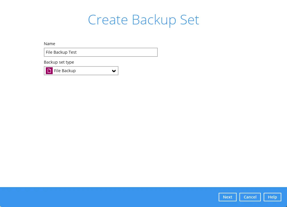 Create Backup Set