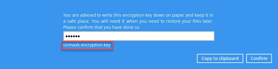 Unmask encryption key