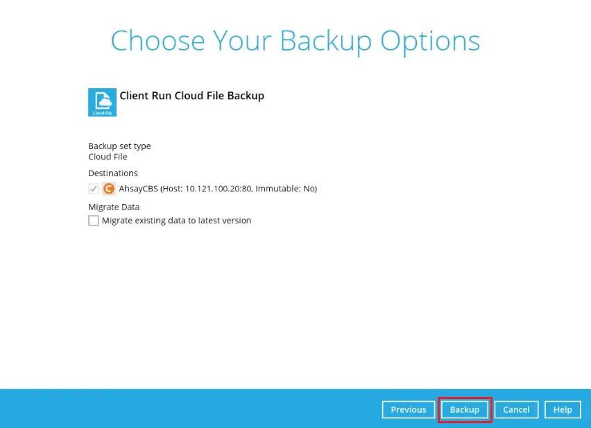Backup Options