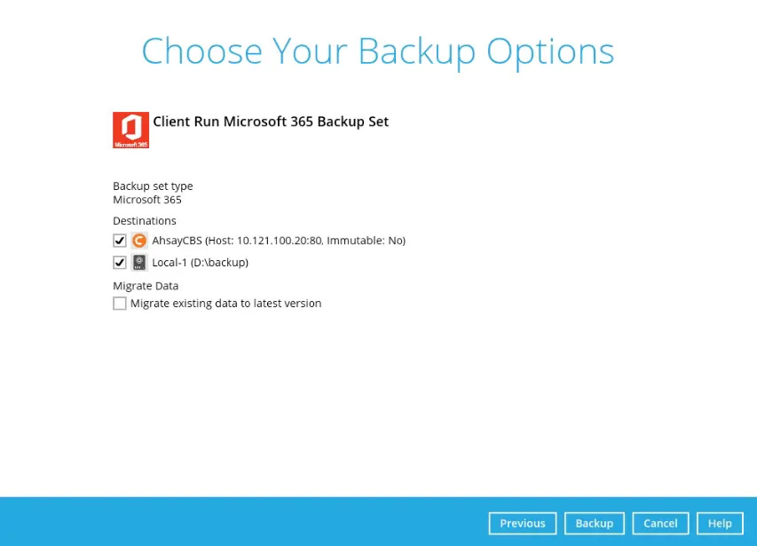 Backup Options