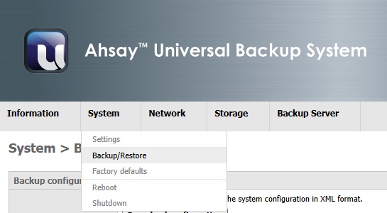 AhsayUBS WebAdmin