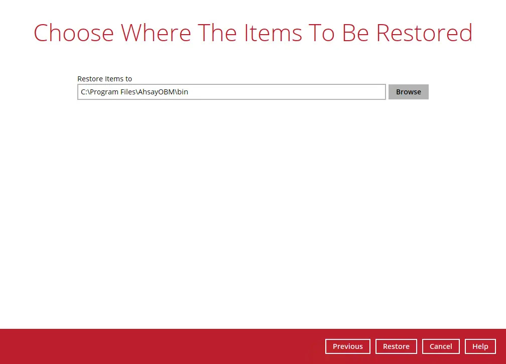 Restore Location