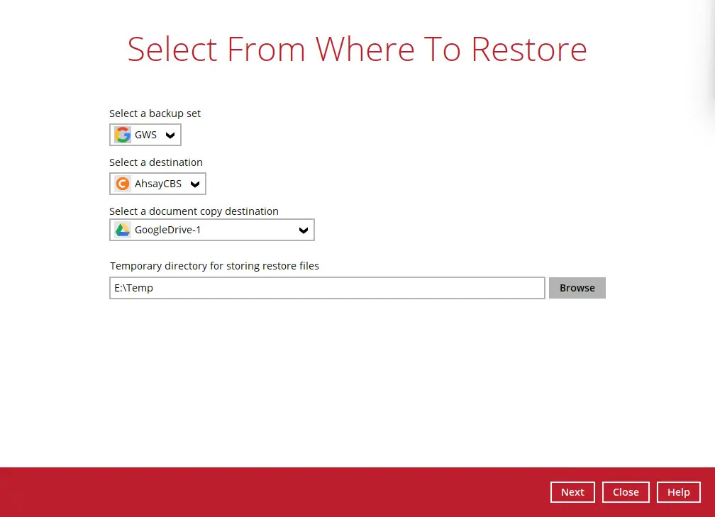 Restore Options