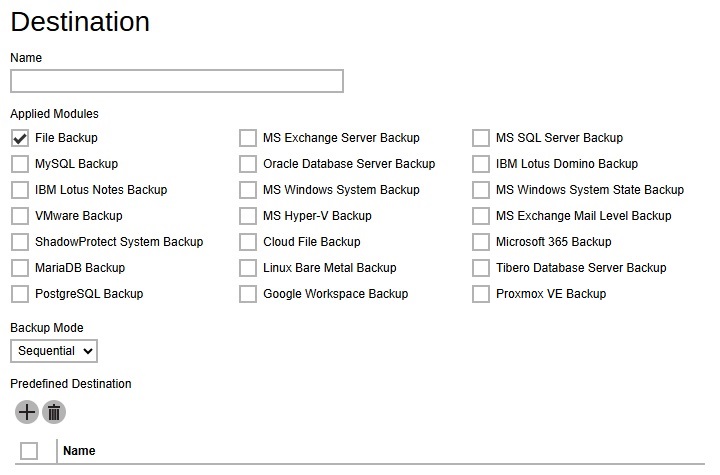 Destination Default Value