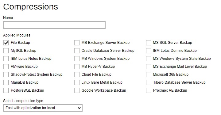 Compressions Default Values
