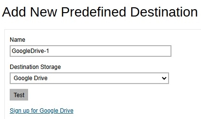 Add New Predefined Destination