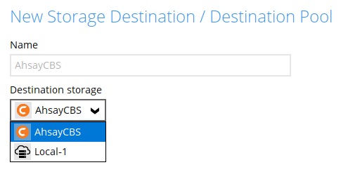 Available Backup Destinations
