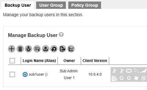 Manage Backup User