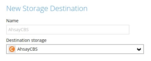 AhsayCBS Storage Destination