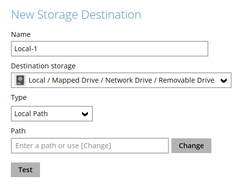 Local Storage Destination