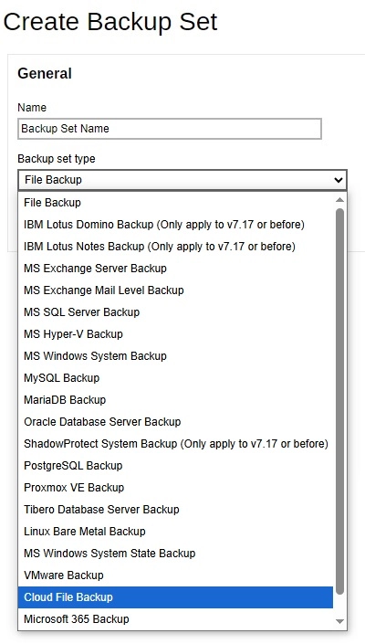 Backup Set for AhsayOBM