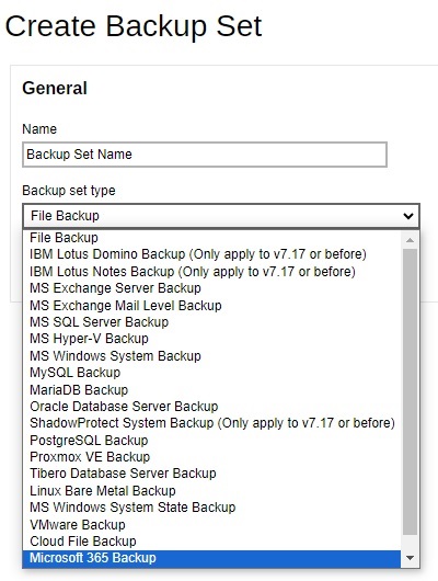 Backup Set for AhsayOBM