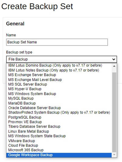 Backup Set for AhsayOBM