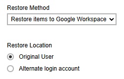 Restore Items to Google Workspace