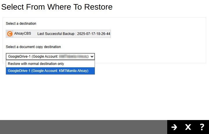 Select From Where To Restore