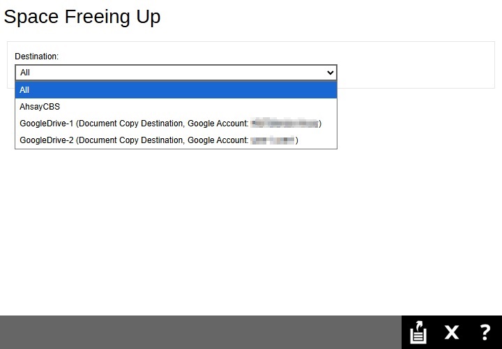 Space Freeing Up Destination