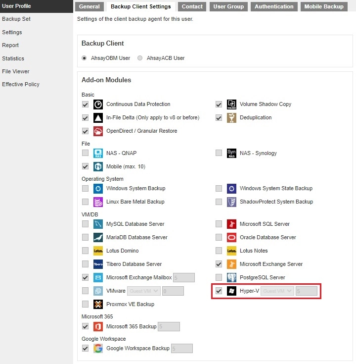 Hyper-V Add-on Module
