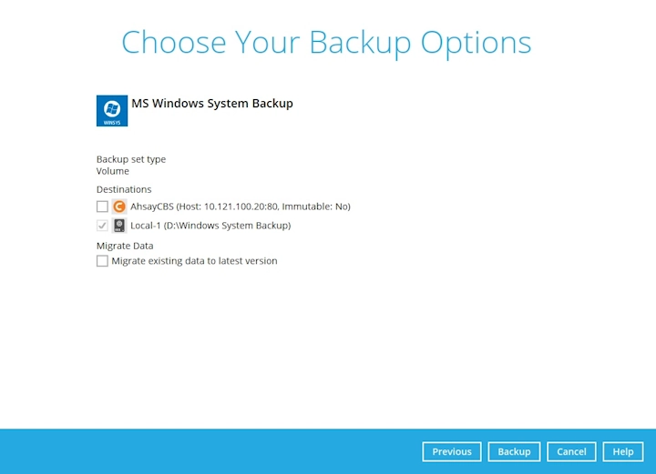 Backup Options