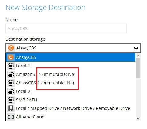 Immutable Destination