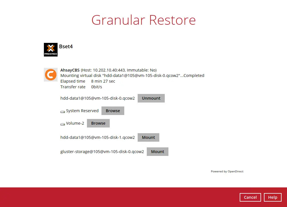 Granular Restore