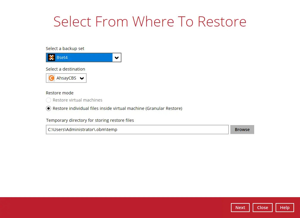 Restore Options