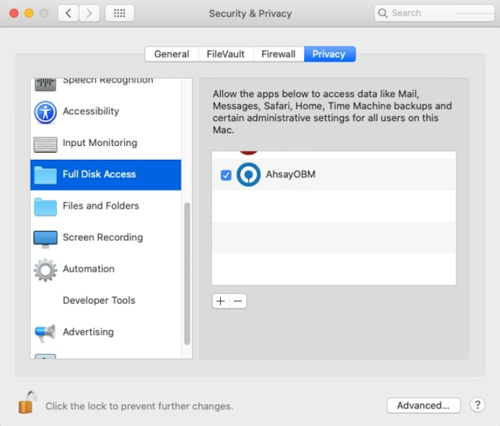 Full Disk Access Granted